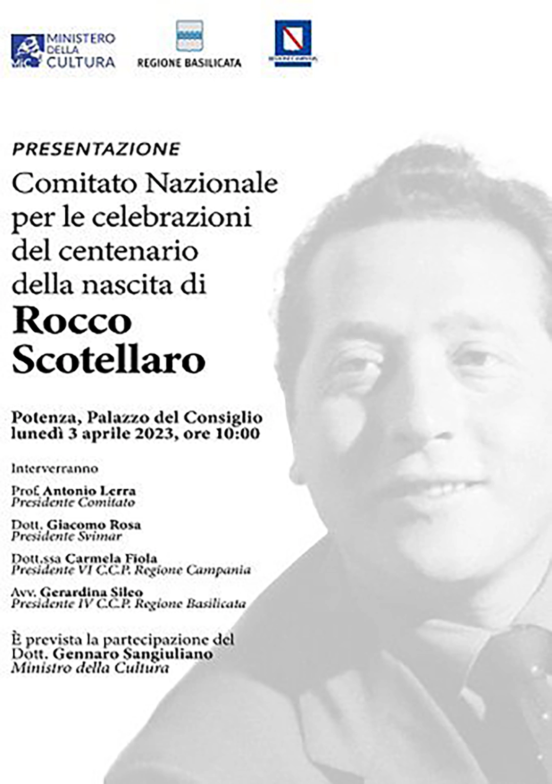 Presentazione Comitato Nazionale per le Celebrazioni del centenario della nascita di Rocco Scotellaro