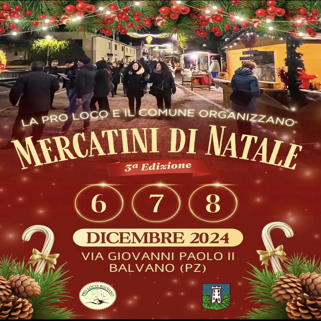 A Balvano Mercatini di Natale dal 6 all'8 dicembre